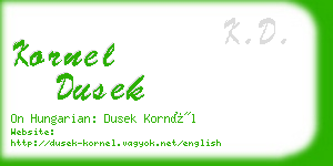 kornel dusek business card